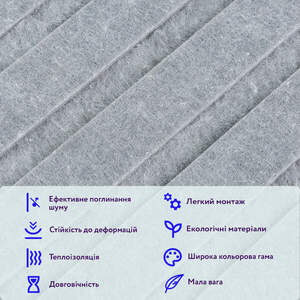 Звукоізоляційна панель 600х600х9мм Сірий граніт SW-00002708